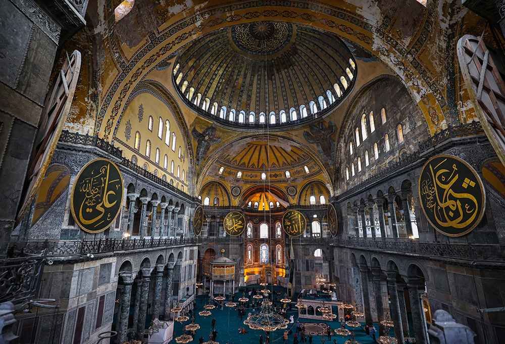 داخل مسجد ایاصوفیه استانبول